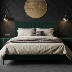 ŁÓŻKO TAPICEROWANE NA NÓŻKACH Z POJEMNIKIEM NA POŚCIEL SENlight 160x200